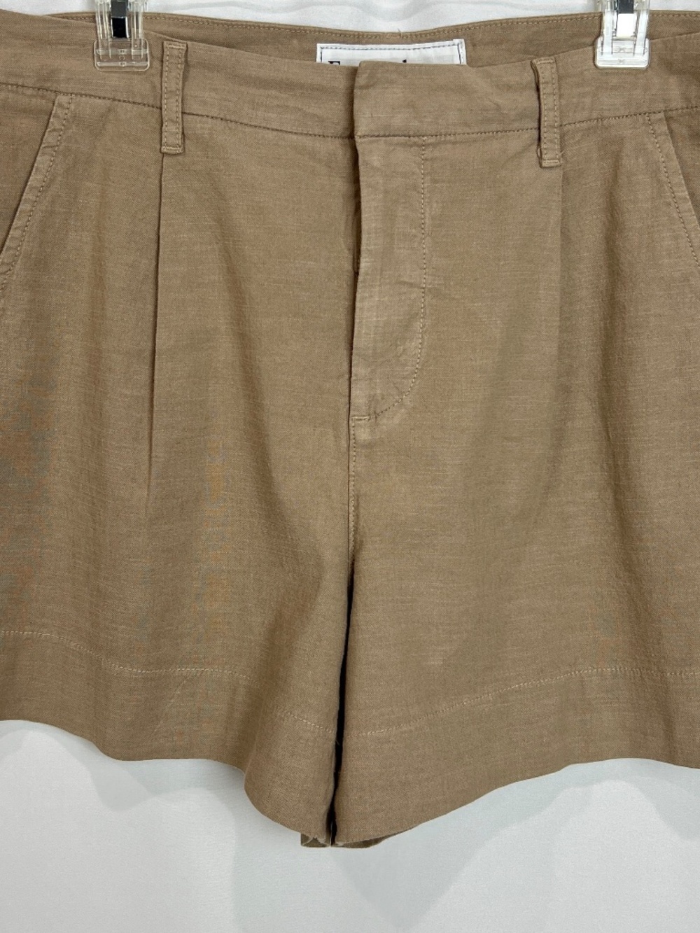 Frank & Eileen Waterford Walking Shorts In Tiramisu /Tan Linen Blend Size 8 - Picture 3 of 14